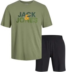 Jack&Jones Set uomo - T-shirt e pantaloncini JACULA Standard Fit 12255000 Oil Green XL