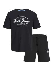 Jack&Jones Set uomo - T-shirt e pantaloncini JJFOREST Standard Fit 12256951 Black L