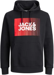 Jack&Jones PLUS Felpa da uomo JJECORP Regular Fit 12236806 Black 4XL