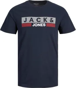 Jack&Jones PLUS T-shirt da uomo JJELOGO Regular Fit 12158505 Navy Blazer PLAY 4 3XL