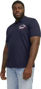 Jack&Jones PLUS T-shirt polo da uomo JJELOGO Slim Fit 12250628 Navy Blazer 3XL