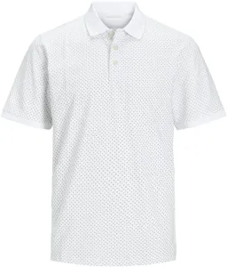 Jack&Jones PLUS T-shirt polo da uomo JJLUIS Standard Fit 12254901 White 3XL