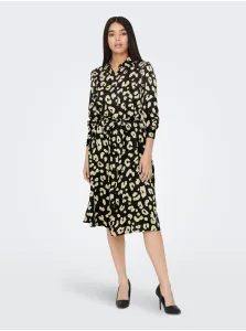 Cream-Black Women Patterned Shirt Dress with Tie JDY Fifi - Women #900837