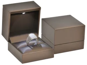 JK Box Lussuosa scatola per anello in similpelle con illuminazione a LED ZK-2/L/A21