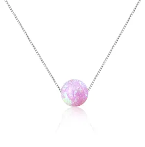 JVD Collana in argento con opale sintetico rosa SVLN0166XF6O400