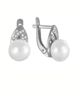 JVD Eleganti orecchini in argento con zirconi e perle SVLE0992XH2P100