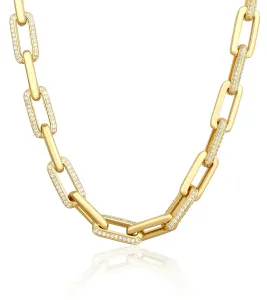 JVD Imperdibile collana placcata oro con zirconi SVLN0584SJ4GO45