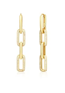 JVD Intramontabili orecchini pendenti placcati oro con zirconi SVLE0584SJ4GO03
