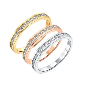 JVD Set di anelli minimalisti tricolore con zirconi SVLR0392XH2TK 54 mm