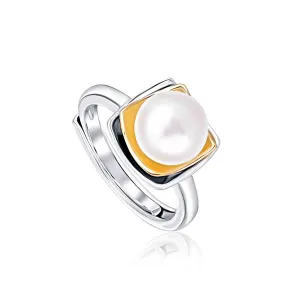 JwL Luxury Pearls Anello bicolore in argento con vera perla JL0623
