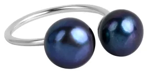 JwL Luxury Pearls Anello in argento con doppia perla blu JL0433