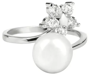 JwL Luxury Pearls Anello in argento con vera perla e cristalli JL0322