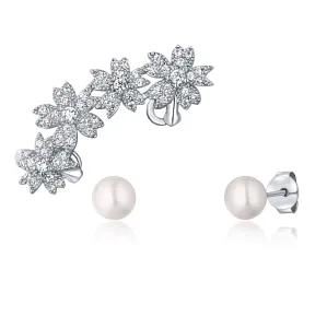 JwL Luxury Pearls Bellissimo set di orecchini in argento (1x orecchino, 2x orecchino a bottone) JL0781