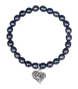 JwL Luxury Pearls Bracciale di perle con cuore in metallo JL0525
