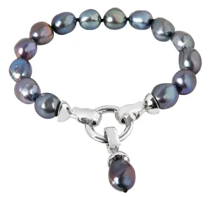 JwL Luxury Pearls Bracciale di vere perle in colore blu metallizzato JL0562