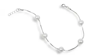 JwL Luxury Pearls Braccialetto delicato con vere perle bianche JL0173