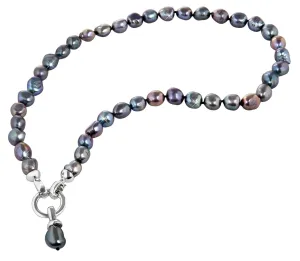 JwL Luxury Pearls Collana di vere perle di colore blu metallizzato JL0561