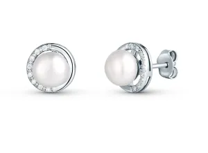 JwL Luxury Pearls Delicati orecchini in argento con zirconi e perla vera JL0832