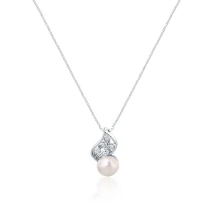 JwL Luxury Pearls Elegante collana con vera perla e zirconi JL0749 (catena, pendente)