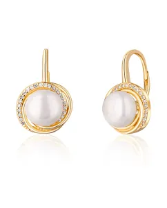 JwL Luxury Pearls Lussuosi orecchini placcati oro giallo con vere perle di fiume JL0768