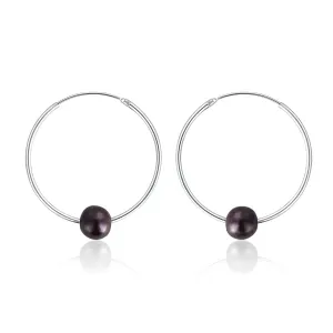 JwL Luxury Pearls Orecchini a cerchio in argento con vere perle 21019.1 #530917