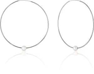 JwL Luxury Pearls Orecchini a cerchio in argento con vere perle 21019.1