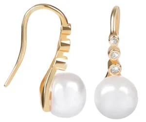 JwL Luxury Pearls Orecchini a pendenti in argento placcate in oro con vera perla JL0411
