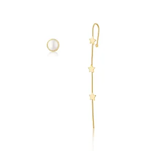 JwL Luxury Pearls Orecchini asimmetrici placcati in oro JL0811