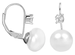 JwL Luxury Pearls Orecchini in argento con perla bianca e cristallo JL0400