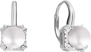 JwL Luxury Pearls Orecchini in argento con vera perla e zirconi JL0594
