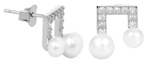JwL Luxury Pearls Orecchini in argento con vere perle e cristalli JL0414