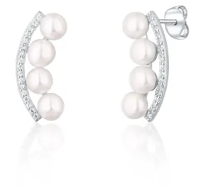JwL Luxury Pearls Orecchini in argento con vere perle e zirconi JL0744