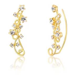 JwL Luxury Pearls Orecchini longitudinali placcati in oro con cristalli JL0740