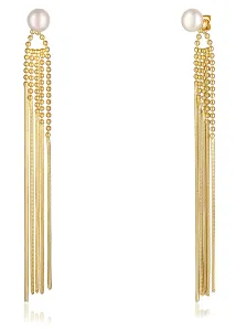 JwL Luxury Pearls Orecchini lunghi placcati in oro con vere perle 2in1 JL0654