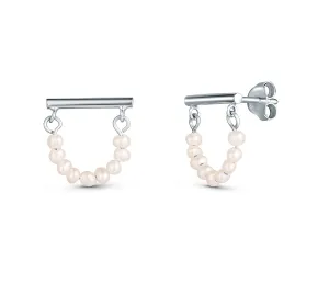 JwL Luxury Pearls Orecchini minimalista in argento con vere perle JL0830