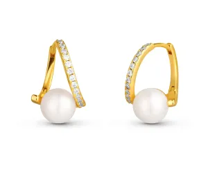 JwL Luxury Pearls Orecchini placcati oro con perla autentica e zirconi JL0850