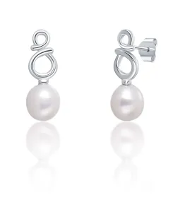 JwL Luxury Pearls Raffinati orecchini in argento con vere perle bianche JL0683