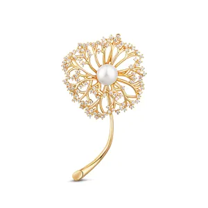 JwL Luxury Pearls Romantica spilla placcata oro 2in1 con vera perla bianca JL0729
