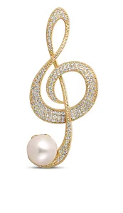 JwL Luxury Pearls Scintillante spilla con perla nota musicale JL0702