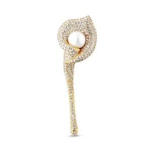 JwL Luxury Pearls Scintillante spilla dorata 2in1 Calla JL0815