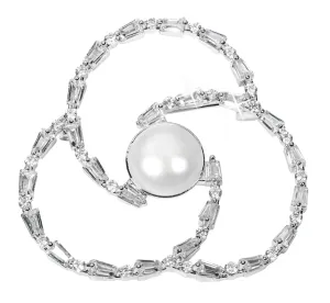 JwL Luxury Pearls Spilla Trifoglio con cristalli e perla JL0519