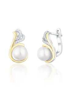 JwL Luxury Pearls Splendidi orecchini in argento con vere perle e zirconi JL0720