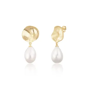 JwL Luxury Pearls Splendidi orecchini placcati oro con vere perle barocche JL0724