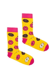 Kabak Unisex's Socks Patterned Donuts Yellow #725632