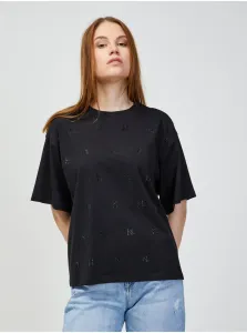 Black women's patterned oversize T-shirt KARL LAGERFELD - Women #1875159