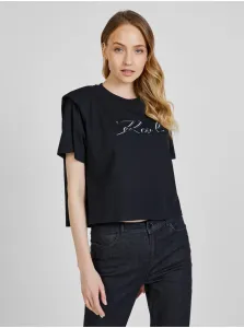 Black women's T-shirt with shoulder pads KARL LAGERFELD - Women #145460