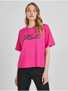 Dark pink women's T-shirt KARL LAGERFELD - Women