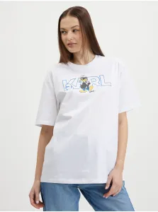 White Women's Oversize T-Shirt KARL LAGERFELD x Disney - Women #2229115