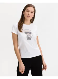 Women's white patterned T-shirt KARL LAGERFELD - Women #903654