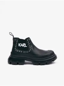 Black Leather Ankle Boots KARL LAGERFELD Trekka Max - Ladies #2540483
